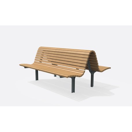 Outdoor metal bench with backrest 'AXIS DOUBLE'