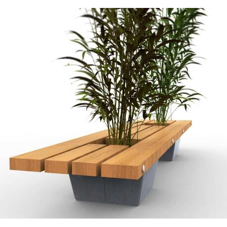 Concrete bench + flowerpot 'STF/20-02-47_01/MDL'