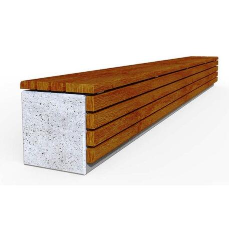 Lauko / Vidaus betoninis suolas be atlošo su IROKO medienos apdaila 'IROKO_STF/23-02-08MDL'