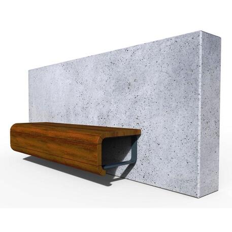 Lauko / Vidaus betoninis suolas su atlošu ir sėdima dalimi iš IROKO medienos 'STF/23-02-05MDL'