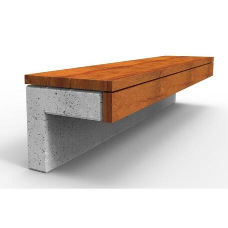 Lauko / Vidaus betoninis suolas be atlošo su IROKO medienos apdaila 'STF/22-02-03MDL'