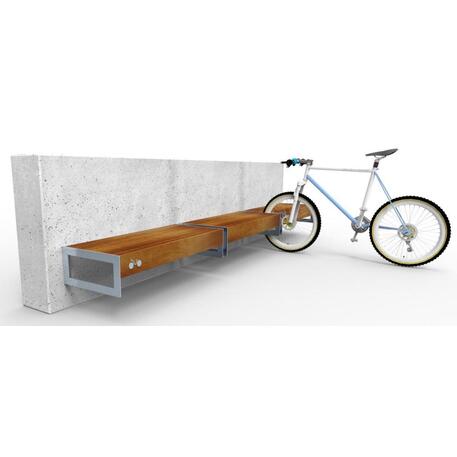 Concrete bench with backrest + bicycle rack 'IROKO_STF/21-02-11MDL'