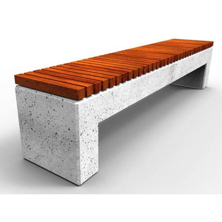 Lauko / Vidaus betoninis suolas be atlošo su IROKO medienos apdaila 'STF/19-02-68_02MDL'