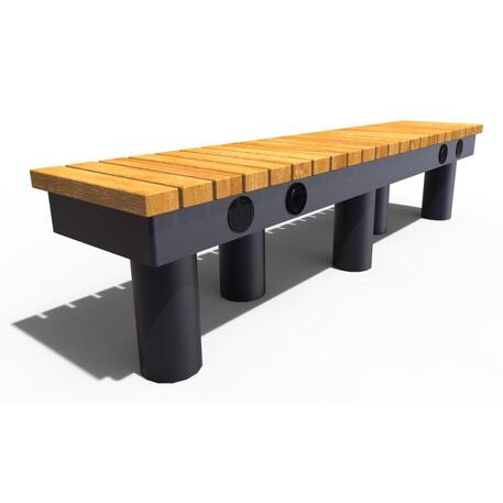 Metal bench without backrest 'IROKO_230V/USB_STF/23-02-04MDL'