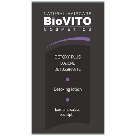'BiOVITO Cosmetics’ Bio Natural Detoxy Plus Lotion sebum-balancing action, Lozione detergente e detossinante agli estratti di eucalipto, salvia, bardana, 100ml