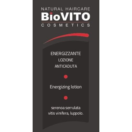 'BiOVITO Cosmetics’ Bio Natural Energizzante Lotion Anti-Hairloss, Lozione Anticaduta con Palma Sereno, Veri Germogli di Vite, Estratti di Luppolo, 100ml