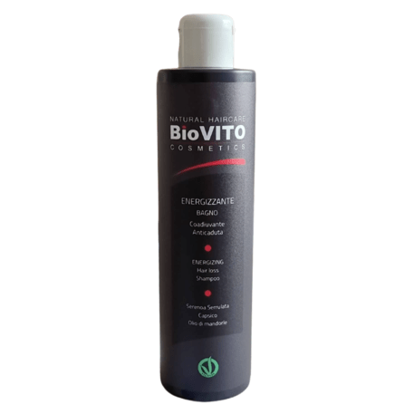 'BiOVITO Cosmetics' Bio Natural Energizzante Shampoo Anti-Hairloss, Szampon przeciw wypadaniu włosów z Serenoa Serrulata, Pieprzem, Olejem Migdałowym, 250ml