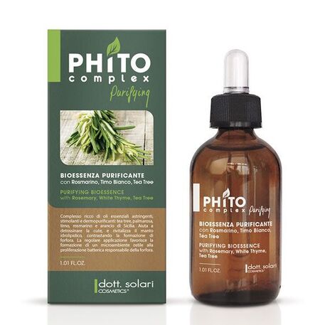  Dott.Solari Cosmetics  Phito Complex Anti-Dandruff Purifying Lotion, Shampoo per capelli contro la forfora con tea tree, olio di arancia, 250ml