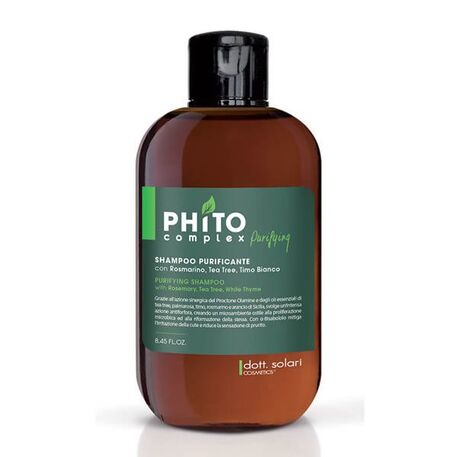  Dott.Solari Cosmetics  Phito Complex Anti-Dandruff Purifying Shampoo, Plaukų šampūnas nuo pleiskanų su arbatmedžio, apelsinų aliejumi, 250 ml