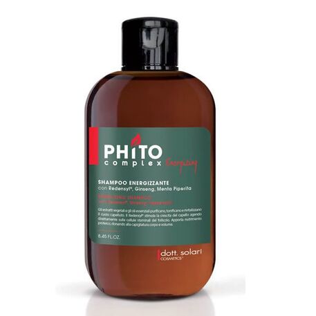  Dott.Solari Cosmetics  Phito Complex Anti-Hair Loss Energizzante Shampoo, Šampūnas nuo plaukų slinkimo su ženšenių, mėtų, šalavijų, kedrų ekstraktais, 250ml