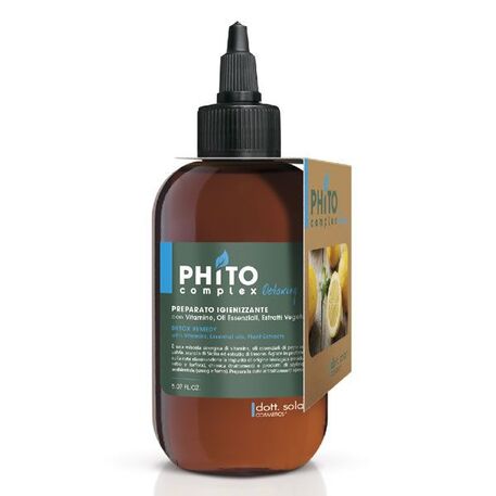  Dott.Solari Cosmetics  Phito Complex Detox Remedy Lotion, Детоксифицирующий очищающий лосьон для волос с экстрактами шалфея, мяты, лайма, черного перца, 150мл