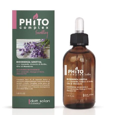  Dott.Solari Cosmetics  Phitocomplex Soothing Bioessence (Lenitivo), Успокаивающая биоэссенция для чувствительной кожи головы с экстрактами лаванды, кипариса, герани, 30мл