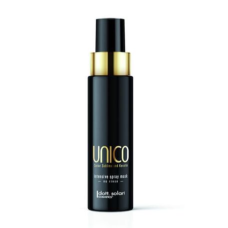 Dott.Solari Cosmetics UNICO Caviar Intensive No-rinse Spray Mask, Daugiafunkcinis nenuplaunamas plaukų purškiklis – kaukė su juodaisiais ikrais, kašmyru, keratinu, 60 ml