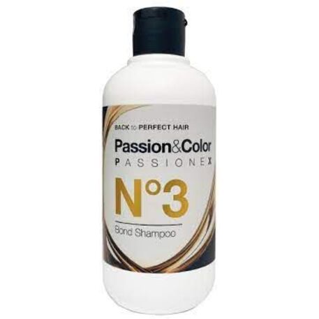 Exclusive Professional  Passionex Passion&amp Color Nº 3 BOND Shampoo, Olaplex šampūnas pažeistiems plaukams su migdolų aliejumi, sojos ir kviečių batymais, 250ml