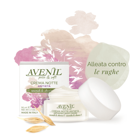 ‘Avenil’ Anti Aging Night face Cream Naktinis kremas su ceramidais, vitaminu C, avižomis 50ml