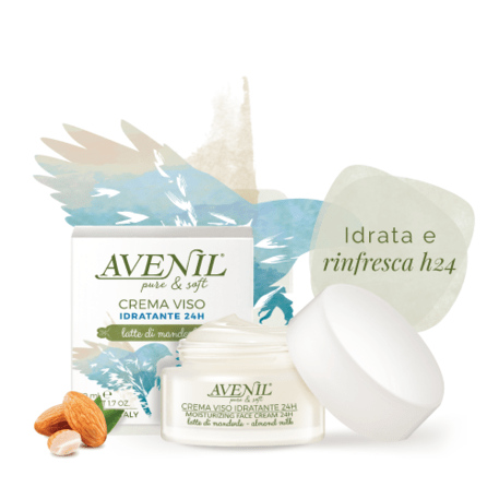 ‘Avenil’ Moisturizing Face Cream 24h Drėkinamasis kremas su migdolais, avižomis 50ml