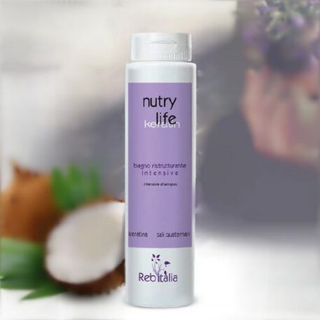 ‘Rebitalia’ Nutry Life Keratin Shampoo with Keratin, Cocco Oil, Atstatantis, valantis šampūnas su keratinu, kokoso aliejumi 250ml