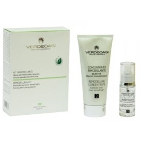 ‘VERDEOASI’ KIT Remodelling + Restructuring Modeliuojamas kremas 30ml + sutvirtinantis kremas su 10% glikolio rūgštimi 200ml