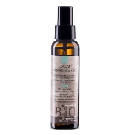  SINERGY Cosmetics  B.iO Essential Oils Remedy Calm Scalp Cloud, Lenitive, Hair-Loss, Raminantis galvos odą losjonas su levandų, ramubėlių, šalavijų, mėtų aliejais, 100ml