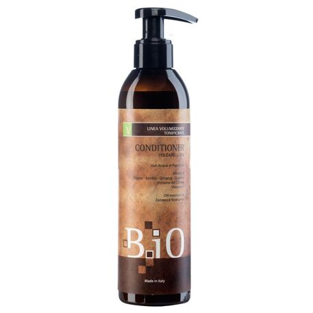 'Sinergy Cosmetics' B.iO Volumizing Conditioner for Fine Hair, Kondicionierius apimčiai suteikti su imbiero, rozmarino, ženšelio aliejais, 250ml