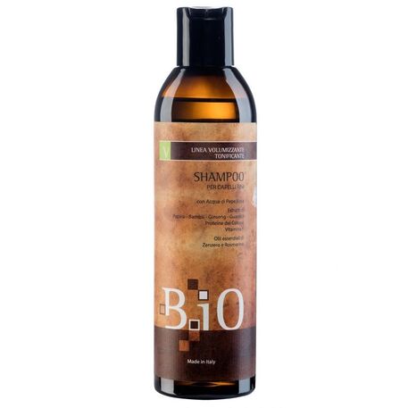 'Sinergy Cosmetics' B.iO Volumizing Shampoo for Fine Hair, Shampoo per capelli sottili con oli di zenzero, rosmarino, ginseng, 250ml